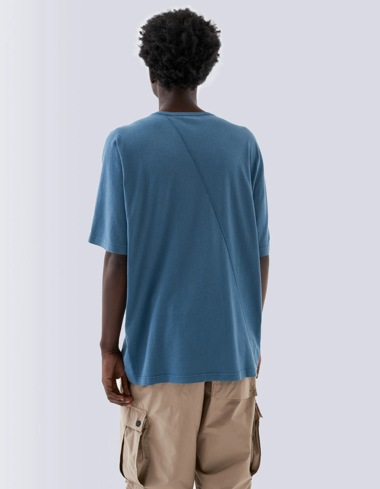 Maharishi 5000 Kesagiri Hemp Oversized T-Shirt Subdued Blue 2 Maharishi 5000 Kesagiri Hemp Oversized T-Shirt Subdued Blue - Image 2