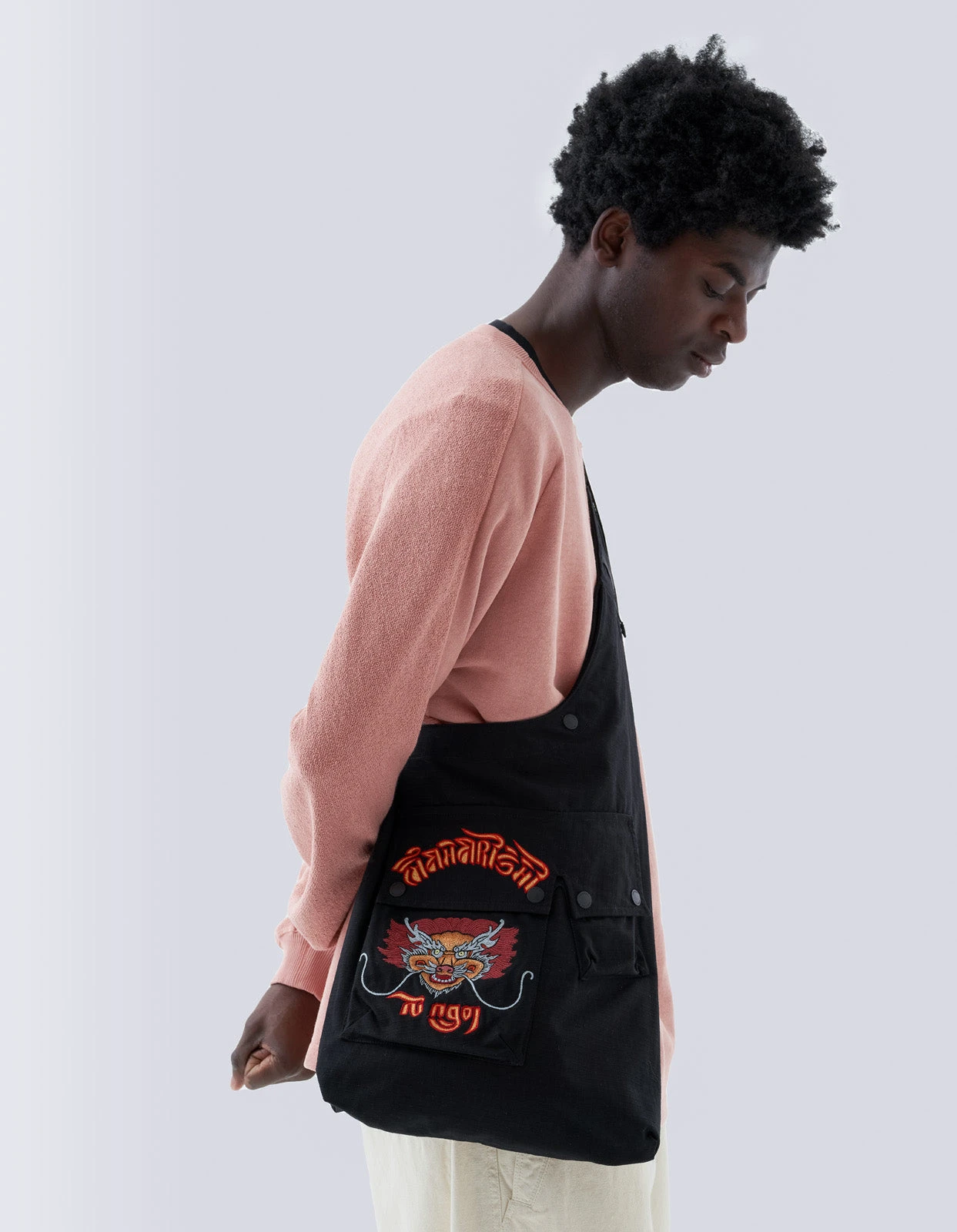 Maharishi 5023 Cordura® NYCO® Dragon Sling Bag Black 2 Maharishi 5023 Cordura® NYCO® Dragon Sling Bag Black - Image 2