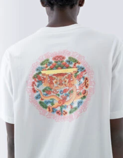 Maharishi 1261 Abundance Dragon Circle T-Shirt White -Maharishi Shop 071223 0394