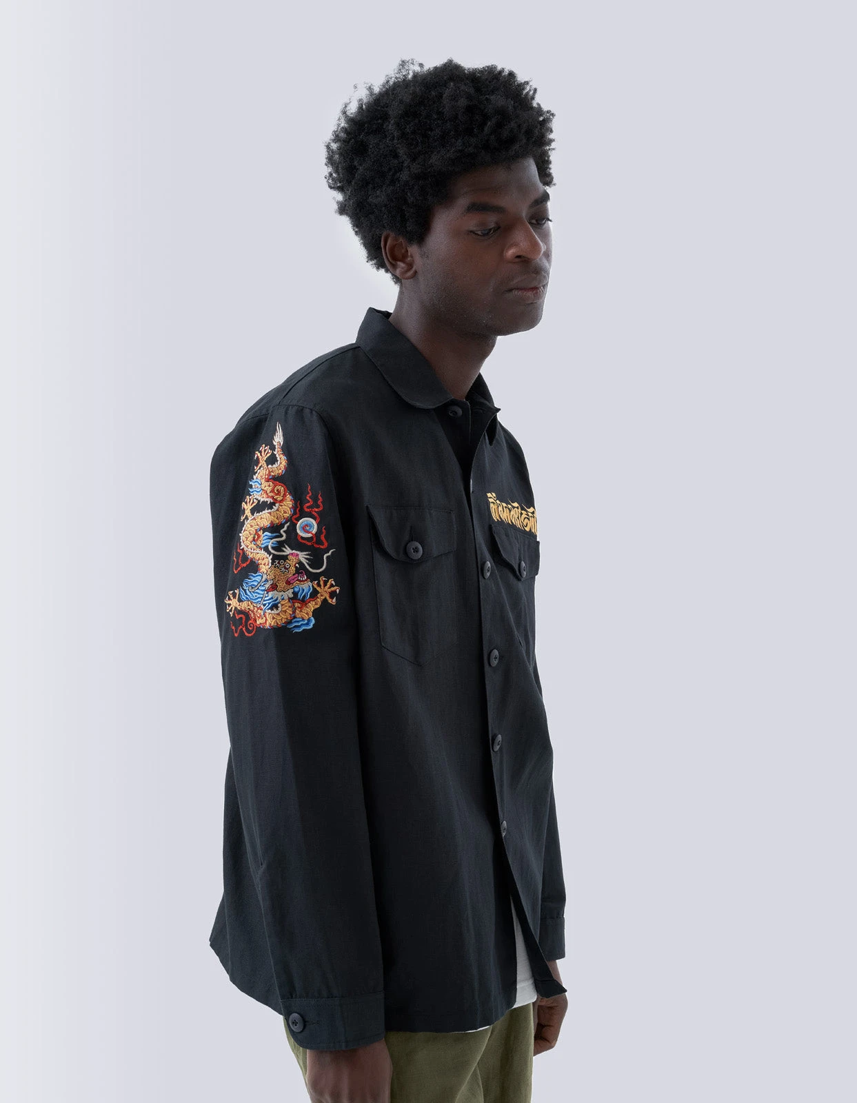Maharishi 5022 Lunar Dragon Utility Shirt Black 2 Maharishi 5022 Lunar Dragon Utility Shirt Black - Image 2