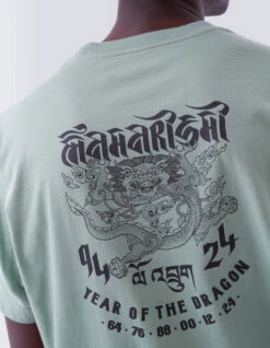 Maharishi 1258 Abundance Dragon Tour T-Shirt Bamboo Green -Maharishi Shop 071223 0411 2