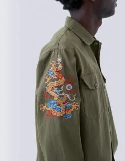Maharishi 5022 Lunar Dragon Utility Shirt Olive OG-107F 11 Maharishi 5022 Lunar Dragon Utility Shirt Olive OG-107F -Maharishi Shop 071223 0482