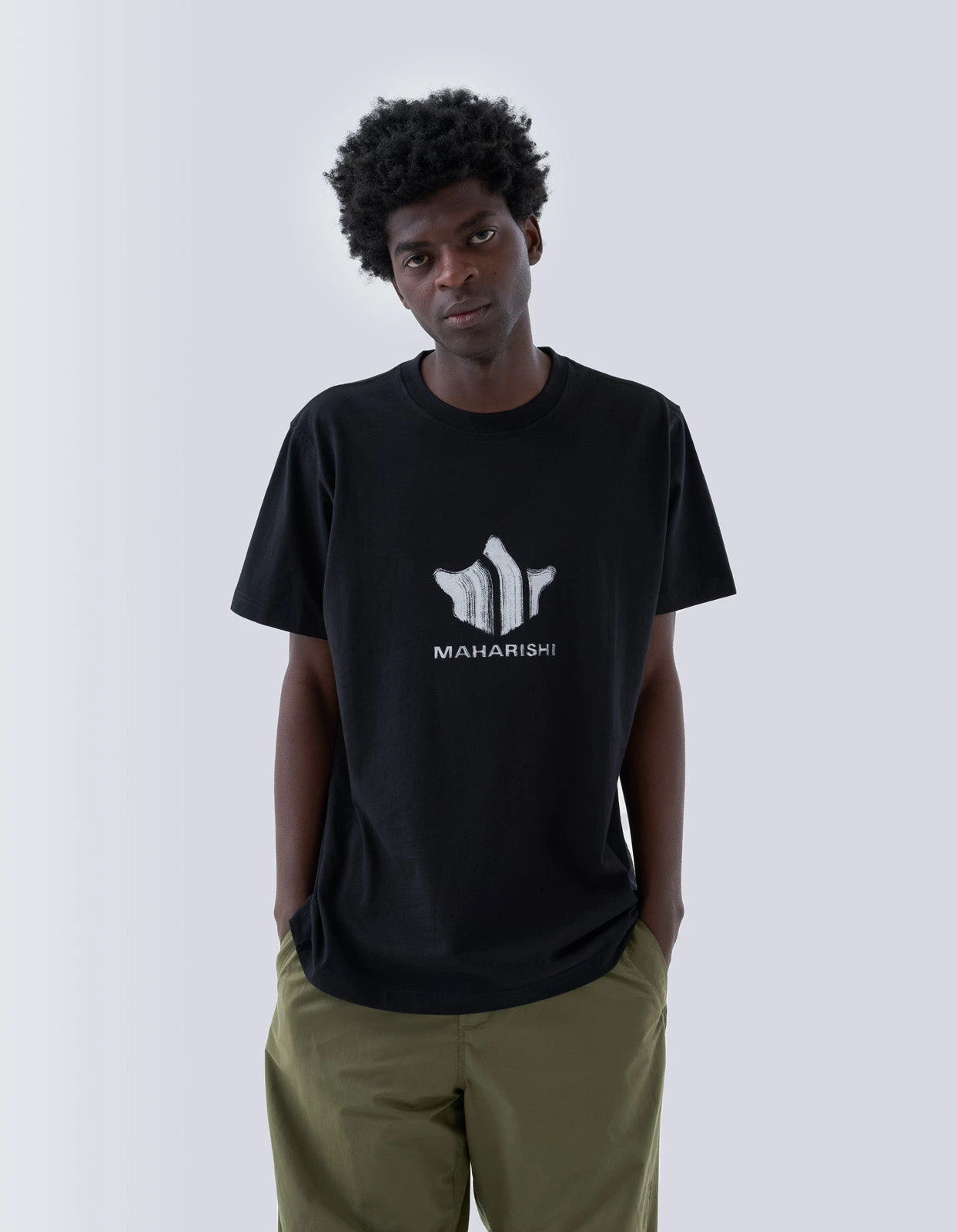 Maharishi 1259 Brushstroke Temple T-Shirt Black 2 Maharishi 1259 Brushstroke Temple T-Shirt Black - Image 2