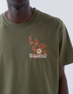 Maharishi 1254 Flaming Pearl T-Shirt Olive -Maharishi Shop 071223 0517