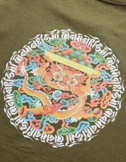 Maharishi 1261 Abundance Dragon Circle T-Shirt Olive -Maharishi Shop 1261 olive 30
