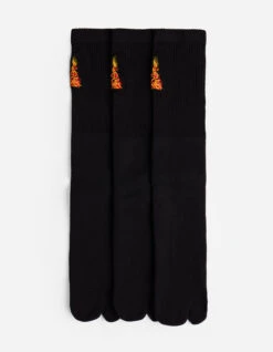 Maharishi 1263 Micro Dragon Tabi Sock 3 Pack Black/Black/Black