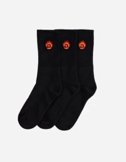 Maharishi 1264 Micro Dragon Sport Sock 3 Pack Black/Black/Black -Maharishi Shop 1264 black 30
