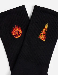 Maharishi 1264 Micro Dragon Sport Sock 3 Pack Black/Black/Black -Maharishi Shop 1264 black 60