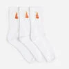 Maharishi 1264 Micro Dragon Sport Sock 3 Pack White/White/White