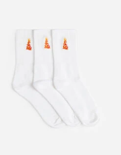 Maharishi 1264 Micro Dragon Sport Sock 3 Pack White/White/White
