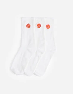 Maharishi 1264 Micro Dragon Sport Sock 3 Pack White/White/White -Maharishi Shop 1264 white 30