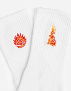 Maharishi 1264 Micro Dragon Sport Sock 3 Pack White/White/White -Maharishi Shop 1264 white 60