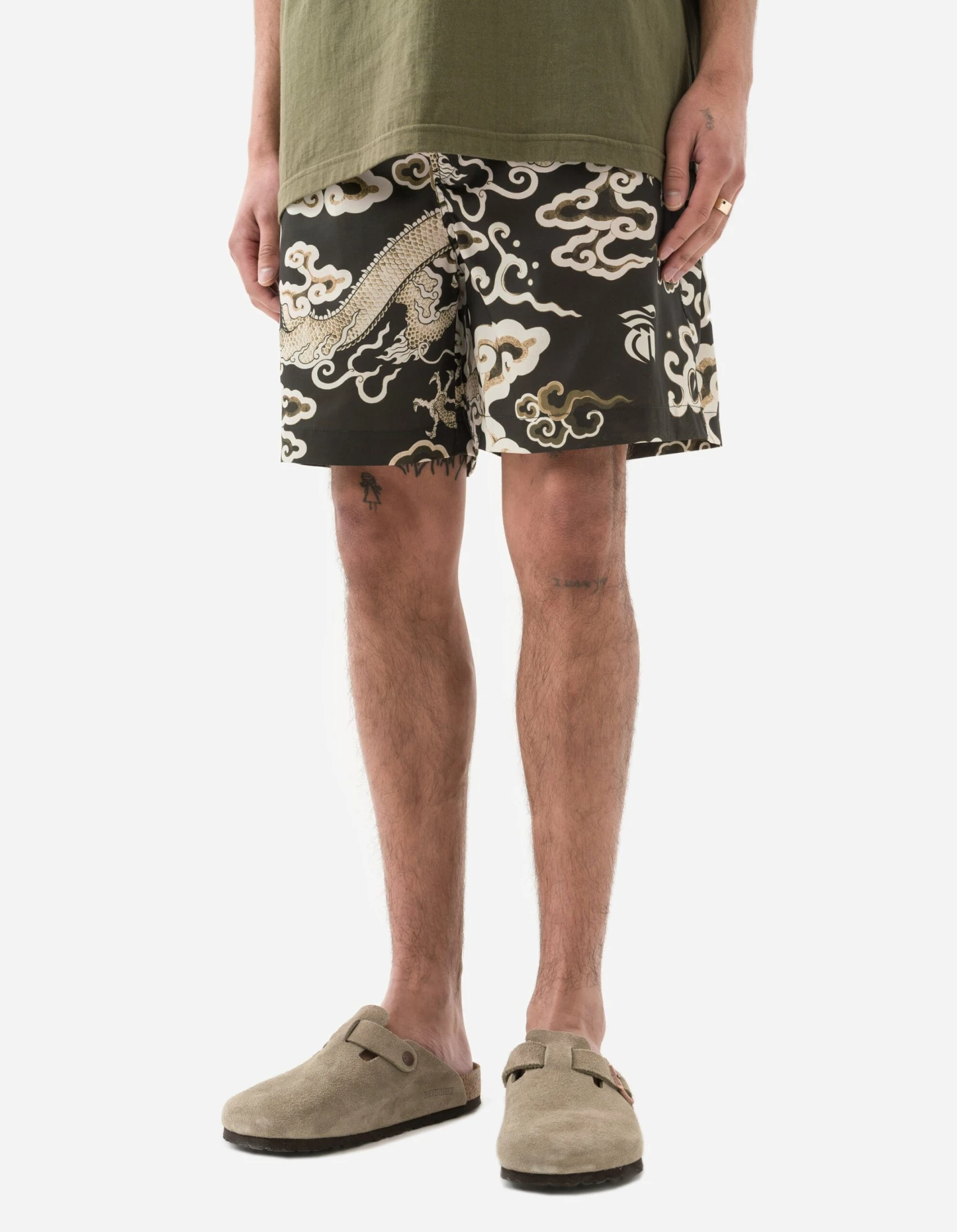 Maharishi 1273 Cloud Dragon Swim Shorts Olive 2 Maharishi 1273 Cloud Dragon Swim Shorts Olive - Image 2
