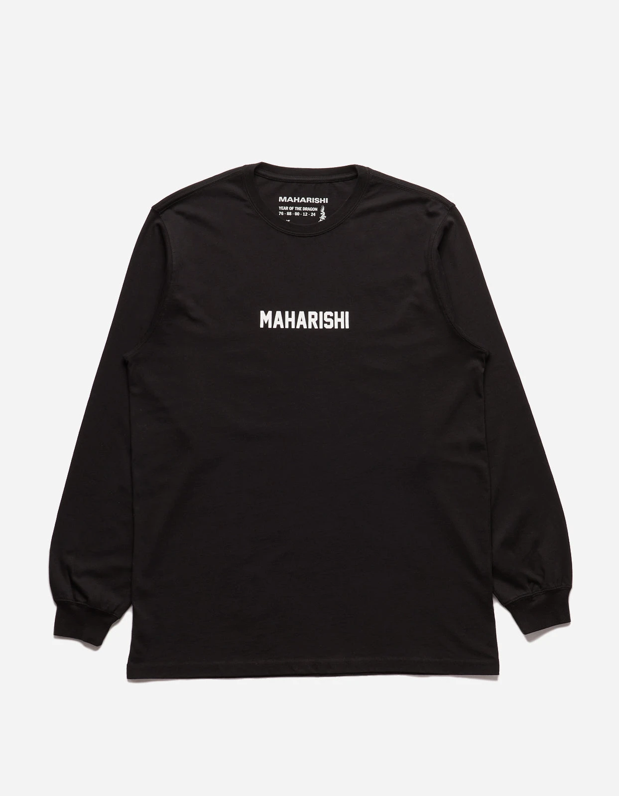 Maharishi 1277 Woodblock Dragon L/S T-Shirt Black 6 Maharishi 1277 Woodblock Dragon L/S T-Shirt Black - Image 6