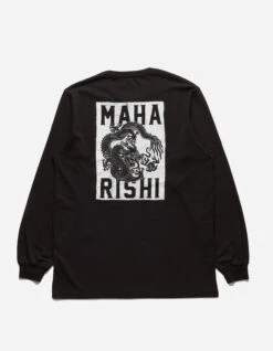 Maharishi 1277 Woodblock Dragon L/S T-Shirt Black