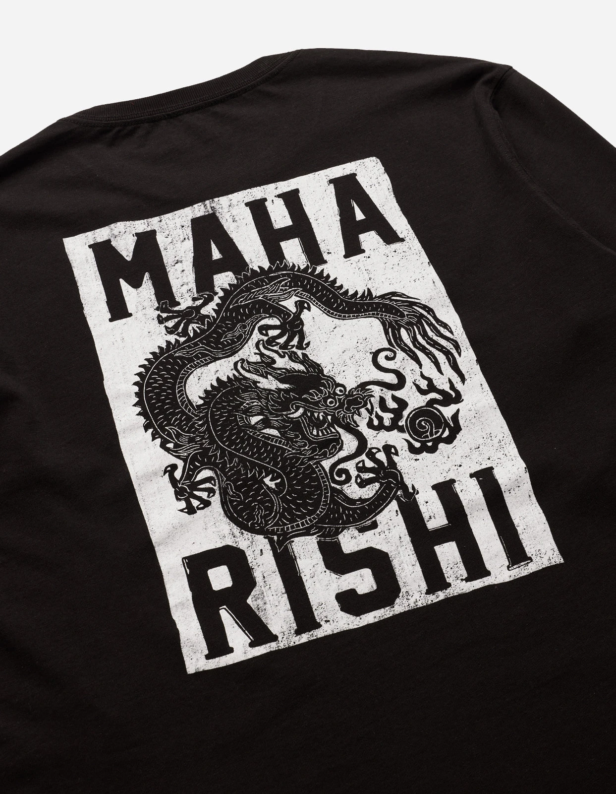 Maharishi 1277 Woodblock Dragon L/S T-Shirt Black 8 Maharishi 1277 Woodblock Dragon L/S T-Shirt Black - Image 8
