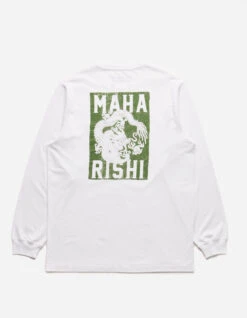 Maharishi 1277 Woodblock Dragon L/S T-Shirt White