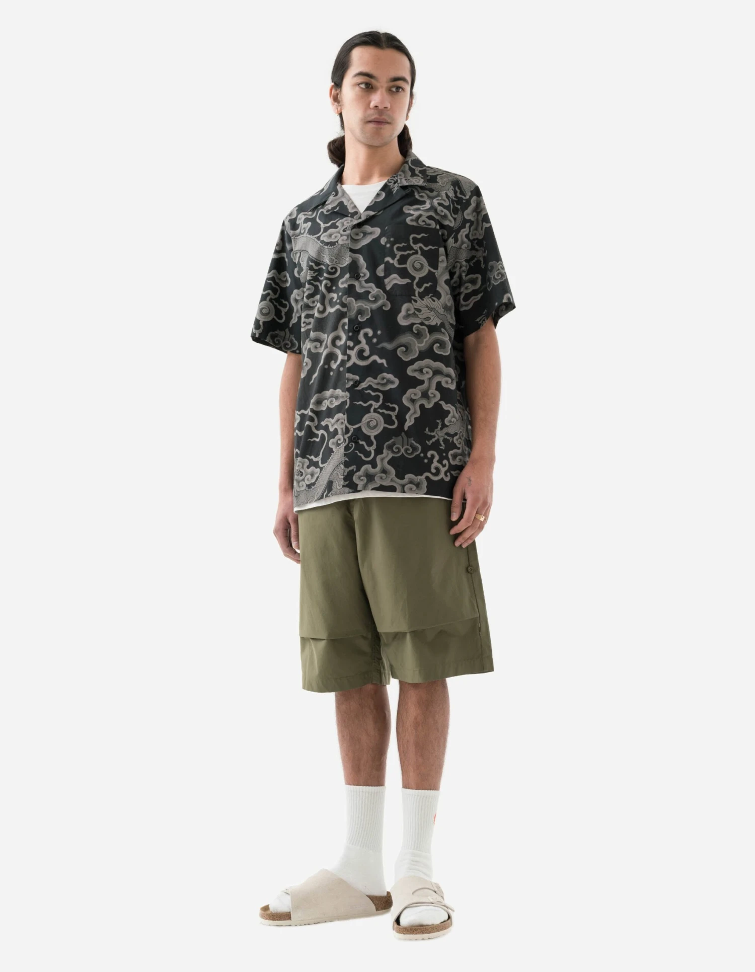 Maharishi 1282 Cloud Dragon Camp Collar Shirt Black 3 Maharishi 1282 Cloud Dragon Camp Collar Shirt Black - Image 3