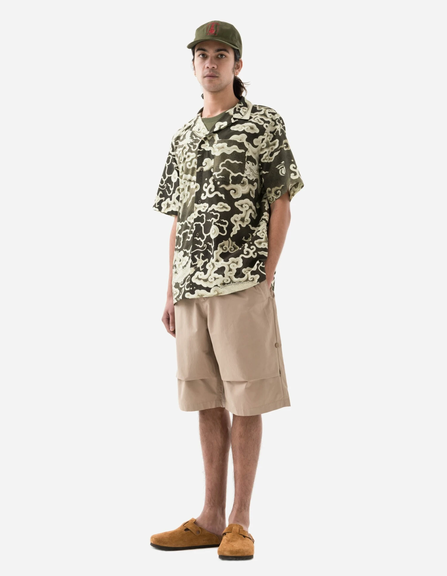 Maharishi 1282 Cloud Dragon Camp Collar Shirt Olive 3 Maharishi 1282 Cloud Dragon Camp Collar Shirt Olive - Image 3