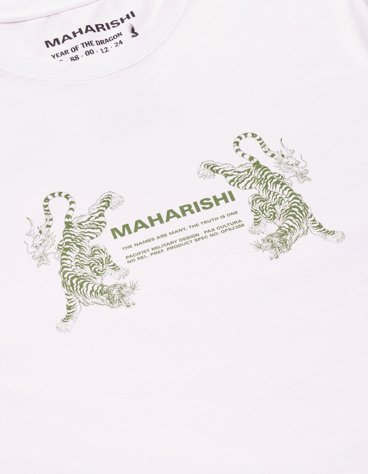 Maharishi 1305 Double Tigers MILTYPE T-Shirt White 5 Maharishi 1305 Double Tigers MILTYPE T-Shirt White - Image 5