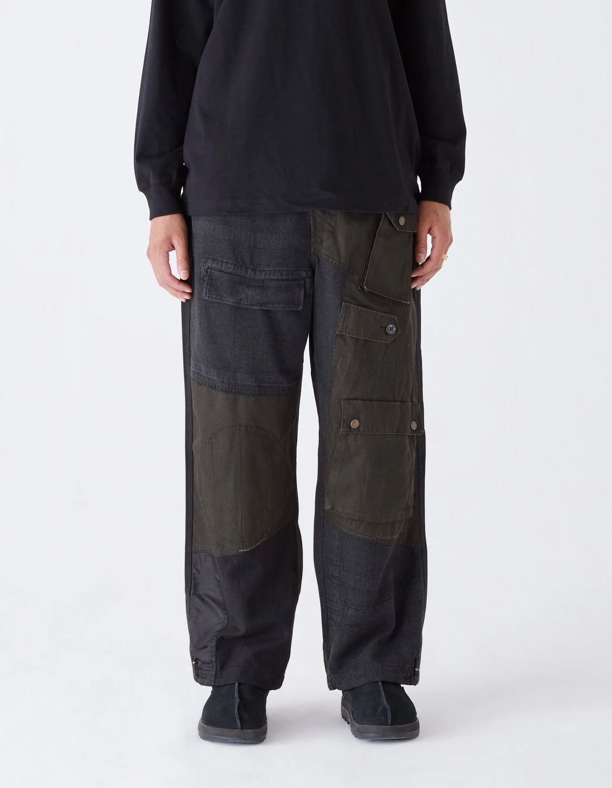 Maharishi 4277 Upcycled M65 Loose Cargo Pants Black O/D 2 Maharishi 4277 Upcycled M65 Loose Cargo Pants Black O/D - Image 2