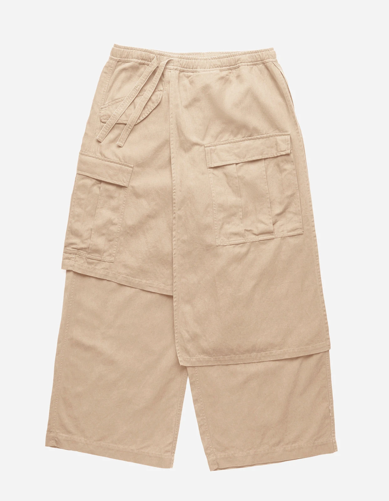Maharishi 4588 Asym Cargo Hakama Pants Sand 1 Maharishi 4588 Asym Cargo Hakama Pants Sand