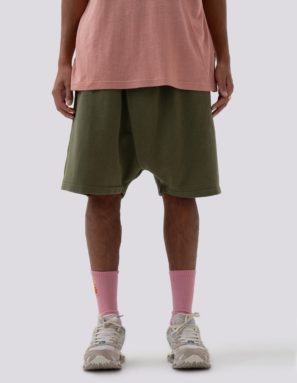 Maharishi 5004 Kesagiri Hemp Sweat Shorts Olive OG-107F 2 Maharishi 5004 Kesagiri Hemp Sweat Shorts Olive OG-107F - Image 2