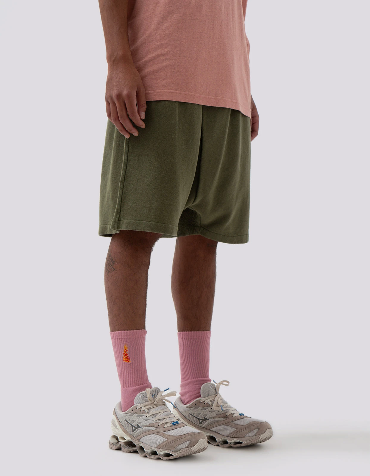 Maharishi 5004 Kesagiri Hemp Sweat Shorts Olive OG-107F 3 Maharishi 5004 Kesagiri Hemp Sweat Shorts Olive OG-107F - Image 3