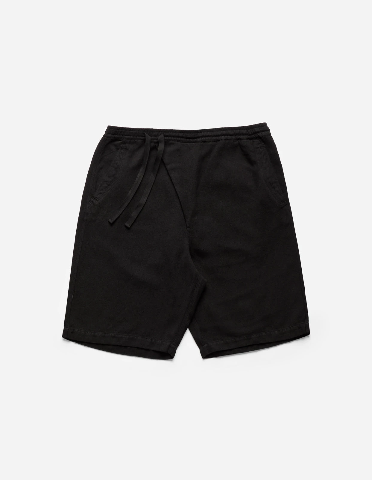 Maharishi 5007 Hemp Asym Loose Track Shorts Black 1 Maharishi 5007 Hemp Asym Loose Track Shorts Black