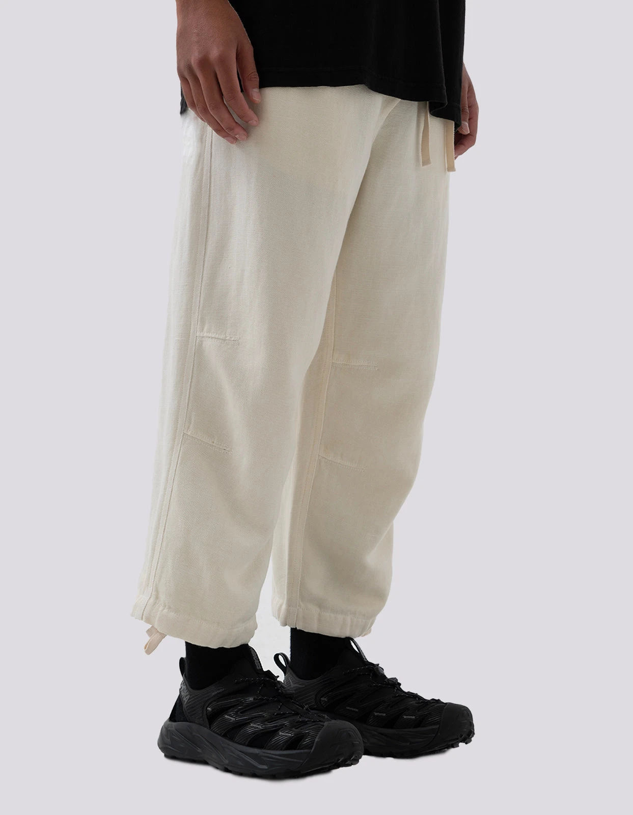Maharishi 5008 Hemp Asym Cropped Track Pants Ecru 3 Maharishi 5008 Hemp Asym Cropped Track Pants Ecru - Image 3