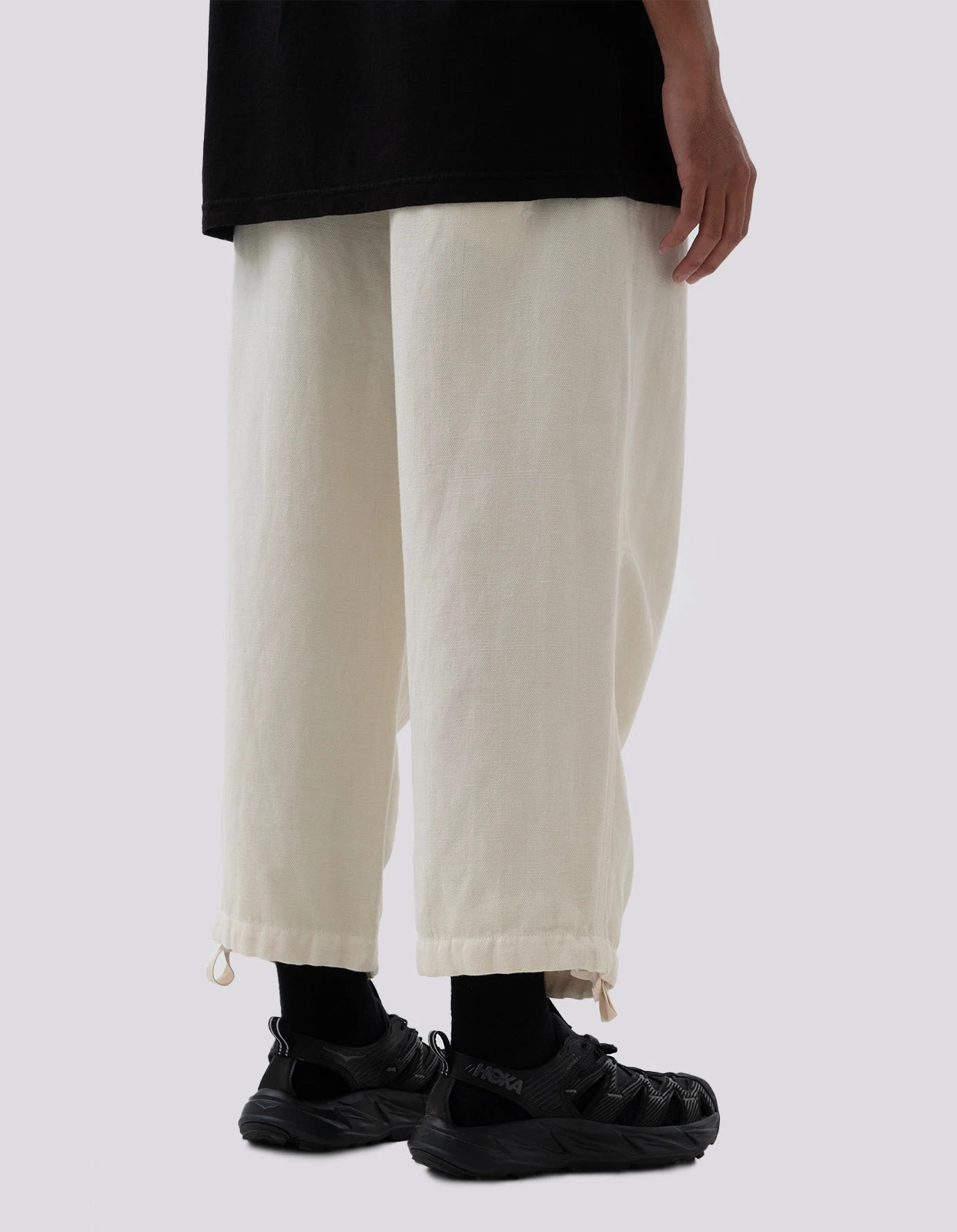 Maharishi 5008 Hemp Asym Cropped Track Pants Ecru 4 Maharishi 5008 Hemp Asym Cropped Track Pants Ecru - Image 4