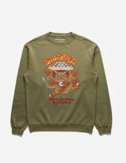 Maharishi 5015 Abundance Dragon Crew Sweat Olive OG-107F
