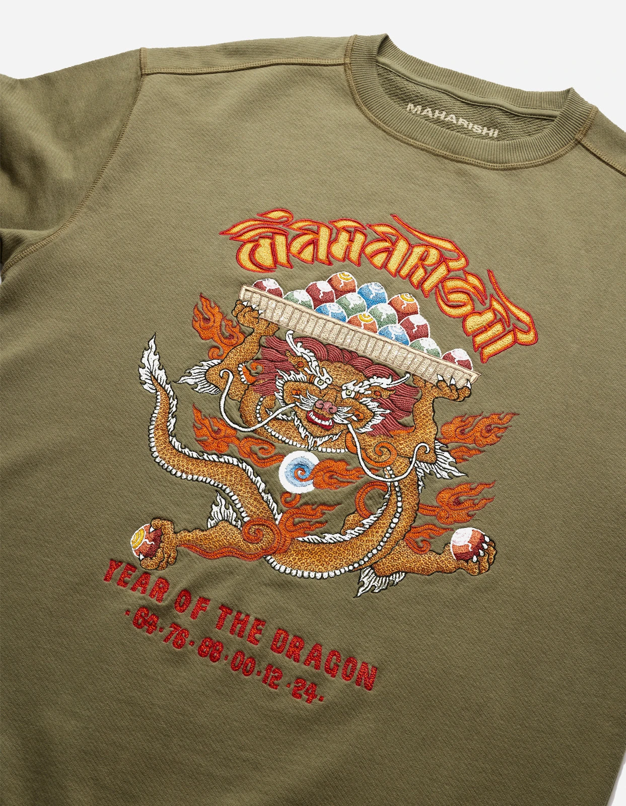 Maharishi 5015 Abundance Dragon Crew Sweat Olive OG-107F 2 Maharishi 5015 Abundance Dragon Crew Sweat Olive OG-107F - Image 2