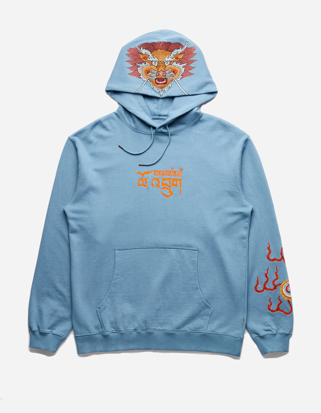 Maharishi 5016 Abundance Dragon Hooded Sweat Subdued Blue 1 Maharishi 5016 Abundance Dragon Hooded Sweat Subdued Blue