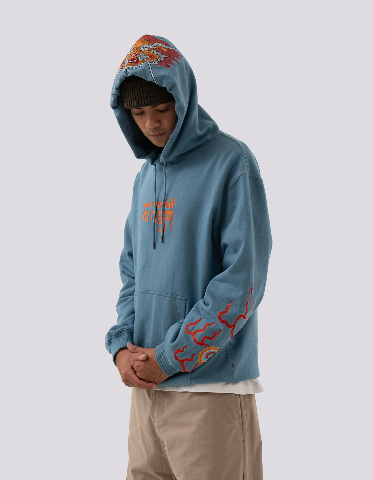 Maharishi 5016 Abundance Dragon Hooded Sweat Subdued Blue 3 Maharishi 5016 Abundance Dragon Hooded Sweat Subdued Blue - Image 3