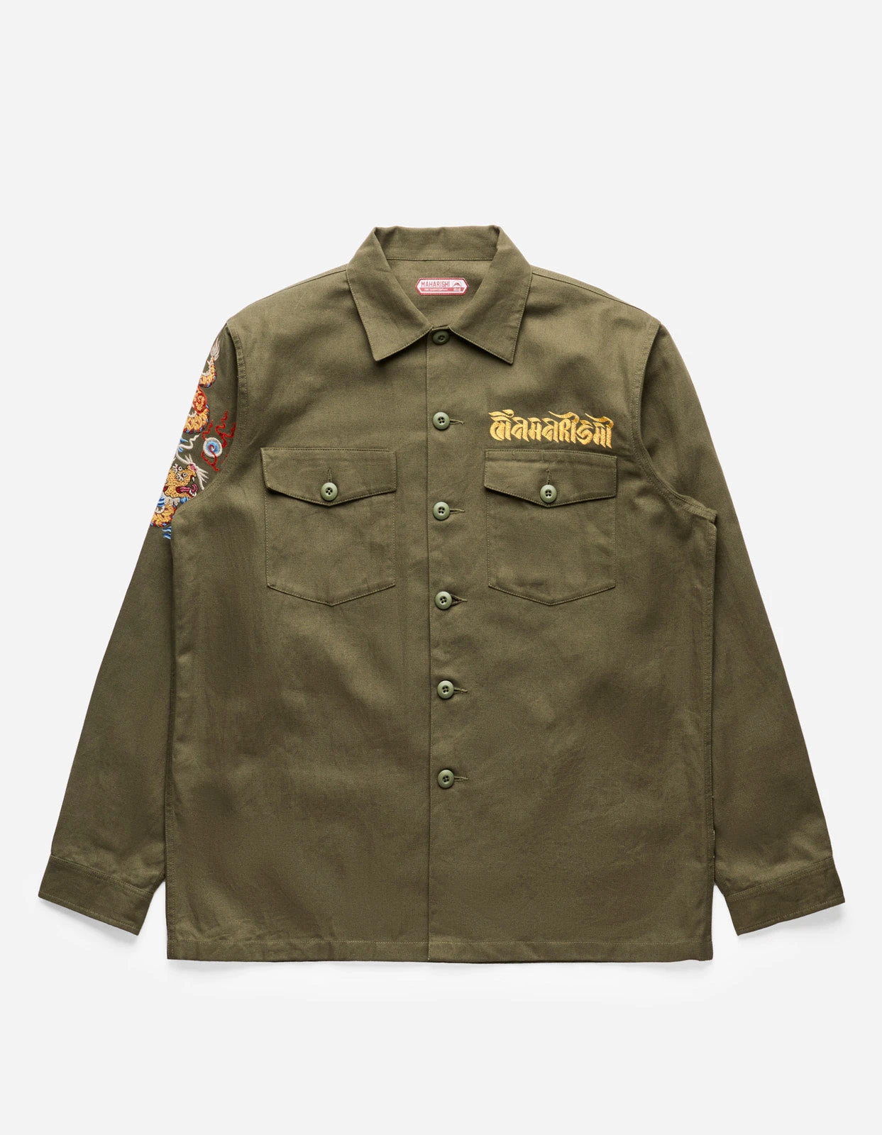 Maharishi 5022 Lunar Dragon Utility Shirt Olive OG-107F 1 Maharishi 5022 Lunar Dragon Utility Shirt Olive OG-107F