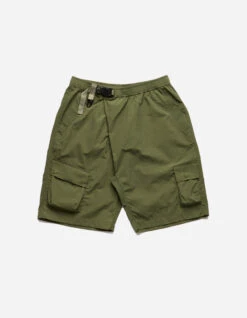 Maharishi 5041 Veg Dyed Asym Cargo Track Shorts Olive