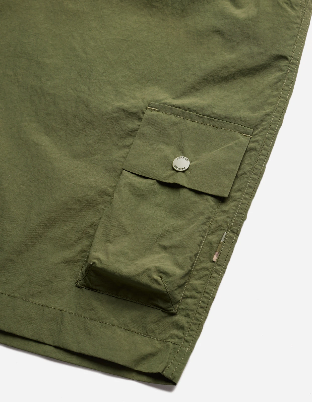 Maharishi 5041 Veg Dyed Asym Cargo Track Shorts Olive 11 Maharishi 5041 Veg Dyed Asym Cargo Track Shorts Olive - Image 11