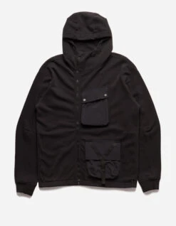 Maharishi 5043 Asym Articulated Hooded Sweat Black