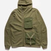 Maharishi 5043 Asym Articulated Hooded Sweat Olive OG-107F