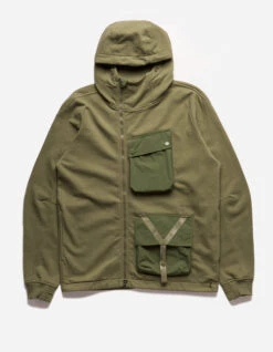 Maharishi 5043 Asym Articulated Hooded Sweat Olive OG-107F