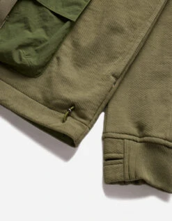 Maharishi 5043 Asym Articulated Hooded Sweat Olive OG-107F -Maharishi Shop 5043 olive 30 Green