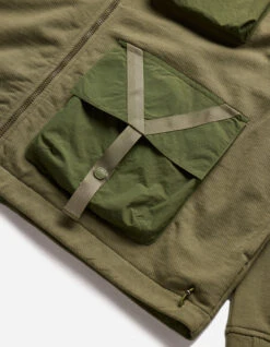 Maharishi 5043 Asym Articulated Hooded Sweat Olive OG-107F -Maharishi Shop 5043 olive 40 Green