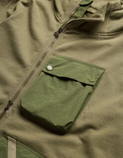 Maharishi 5043 Asym Articulated Hooded Sweat Olive OG-107F -Maharishi Shop 5043 olive 41 Green