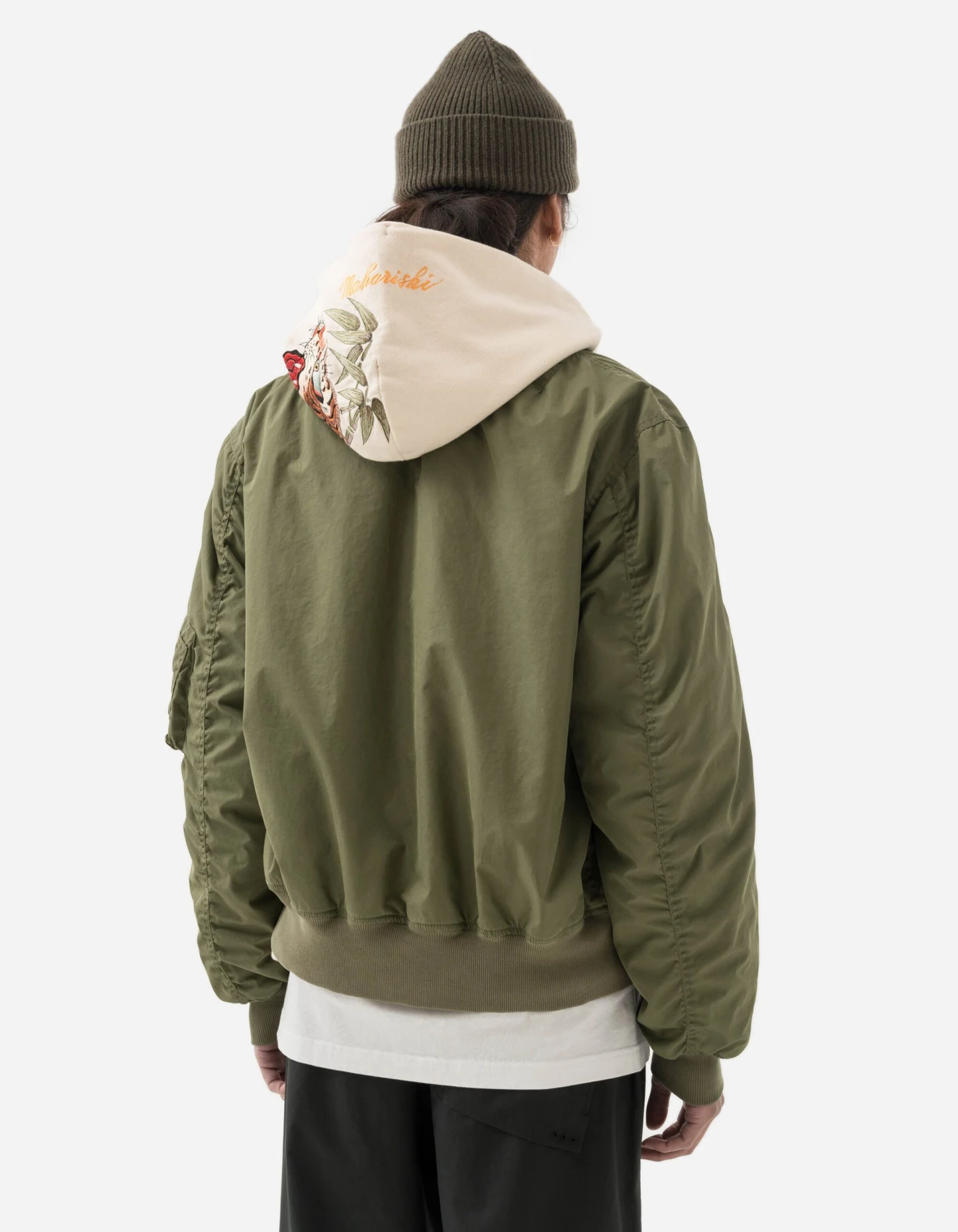 Maharishi 5056 Monk MA-1 Flight Jacket Olive 3 Maharishi 5056 Monk MA-1 Flight Jacket Olive - Image 3