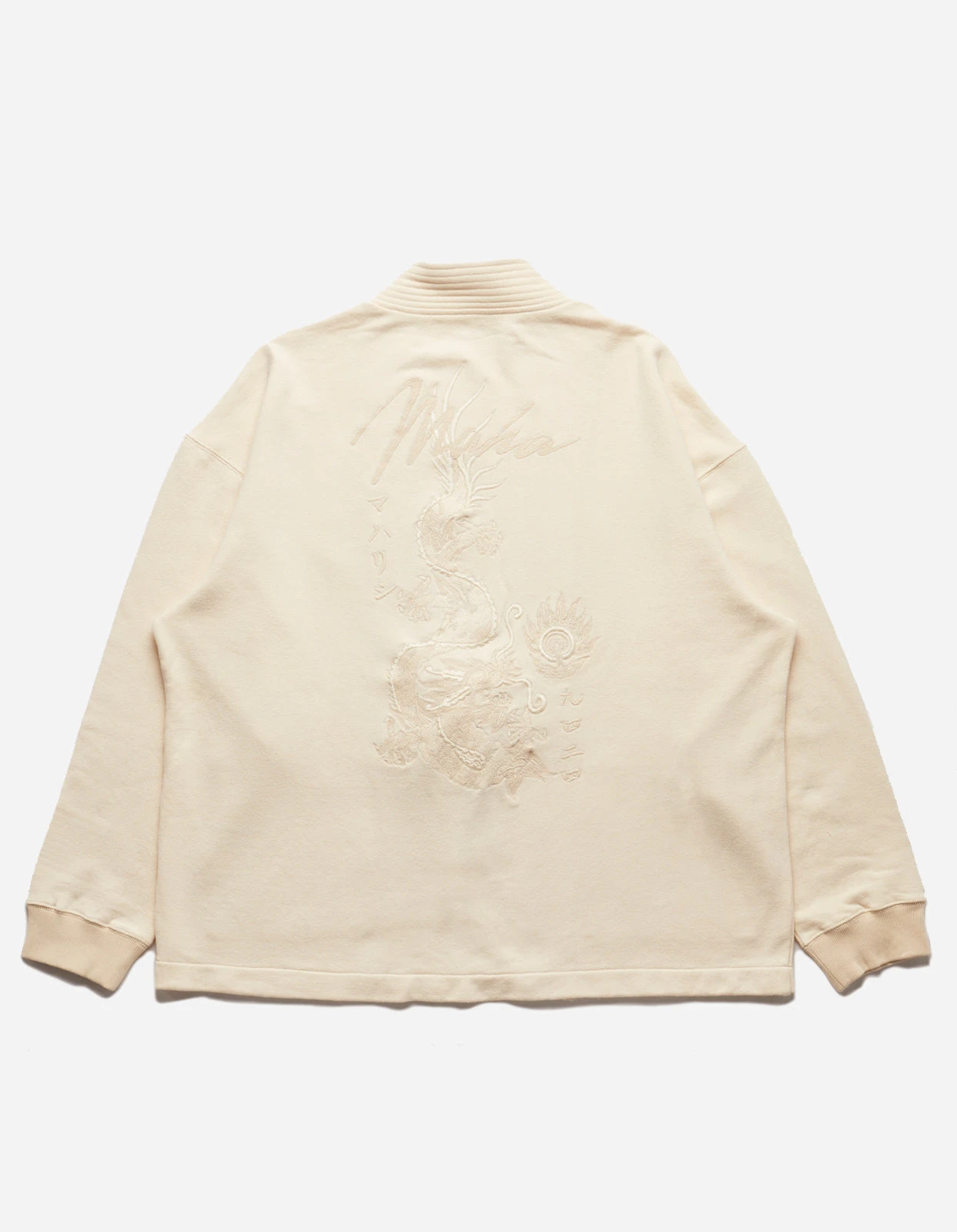 Maharishi 5060 Hemp Dragon Sweat Kimono Ecru 1 Maharishi 5060 Hemp Dragon Sweat Kimono Ecru
