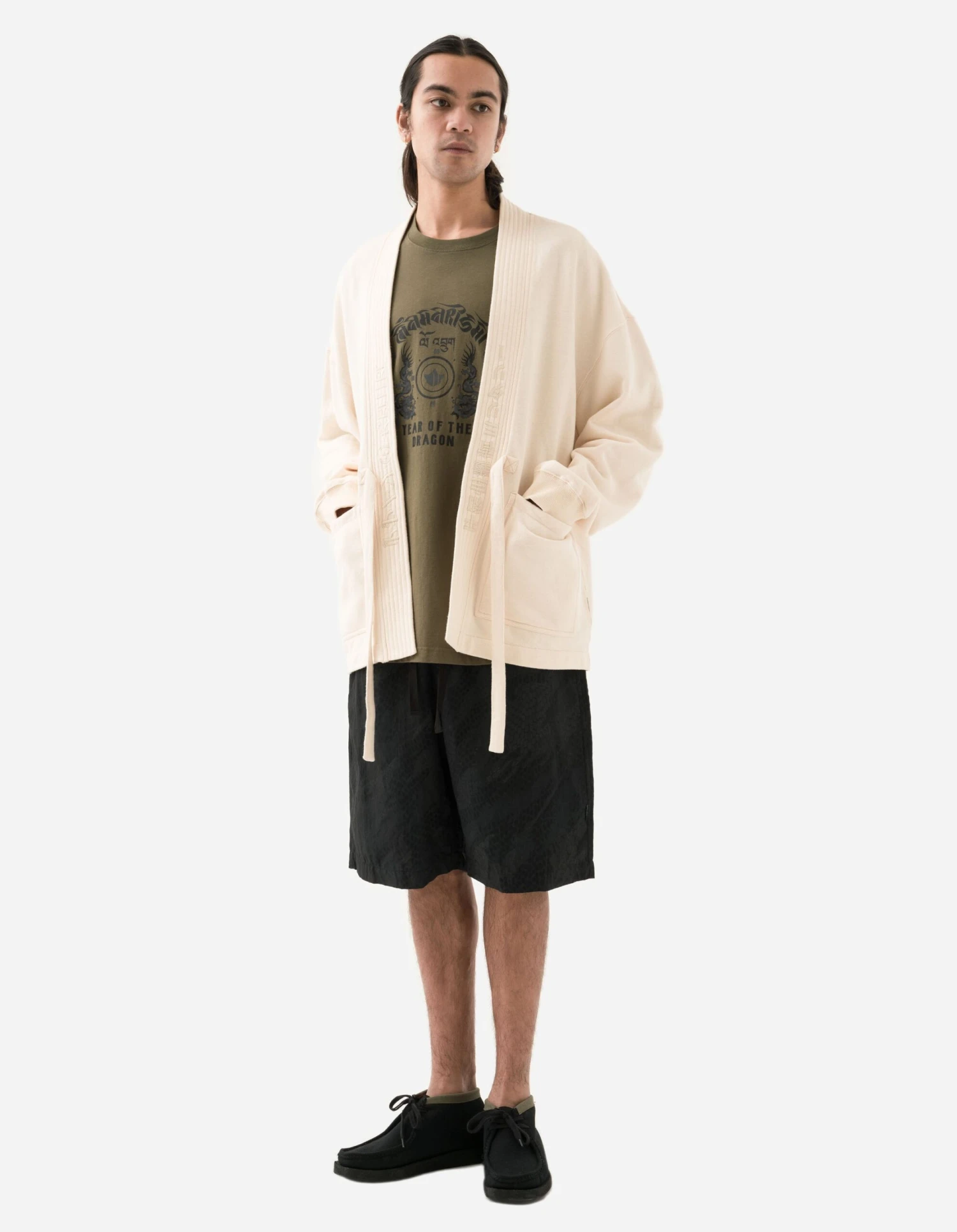 Maharishi 5060 Hemp Dragon Sweat Kimono Ecru 4 Maharishi 5060 Hemp Dragon Sweat Kimono Ecru - Image 4