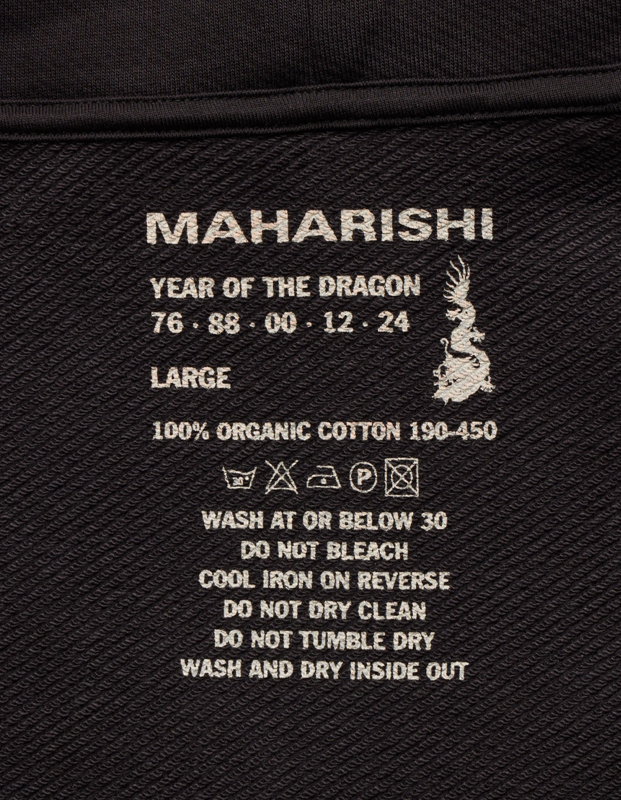 Maharishi 5075 Dragon Bamboo Hooded Sweat Black 6 Maharishi 5075 Dragon Bamboo Hooded Sweat Black - Image 6