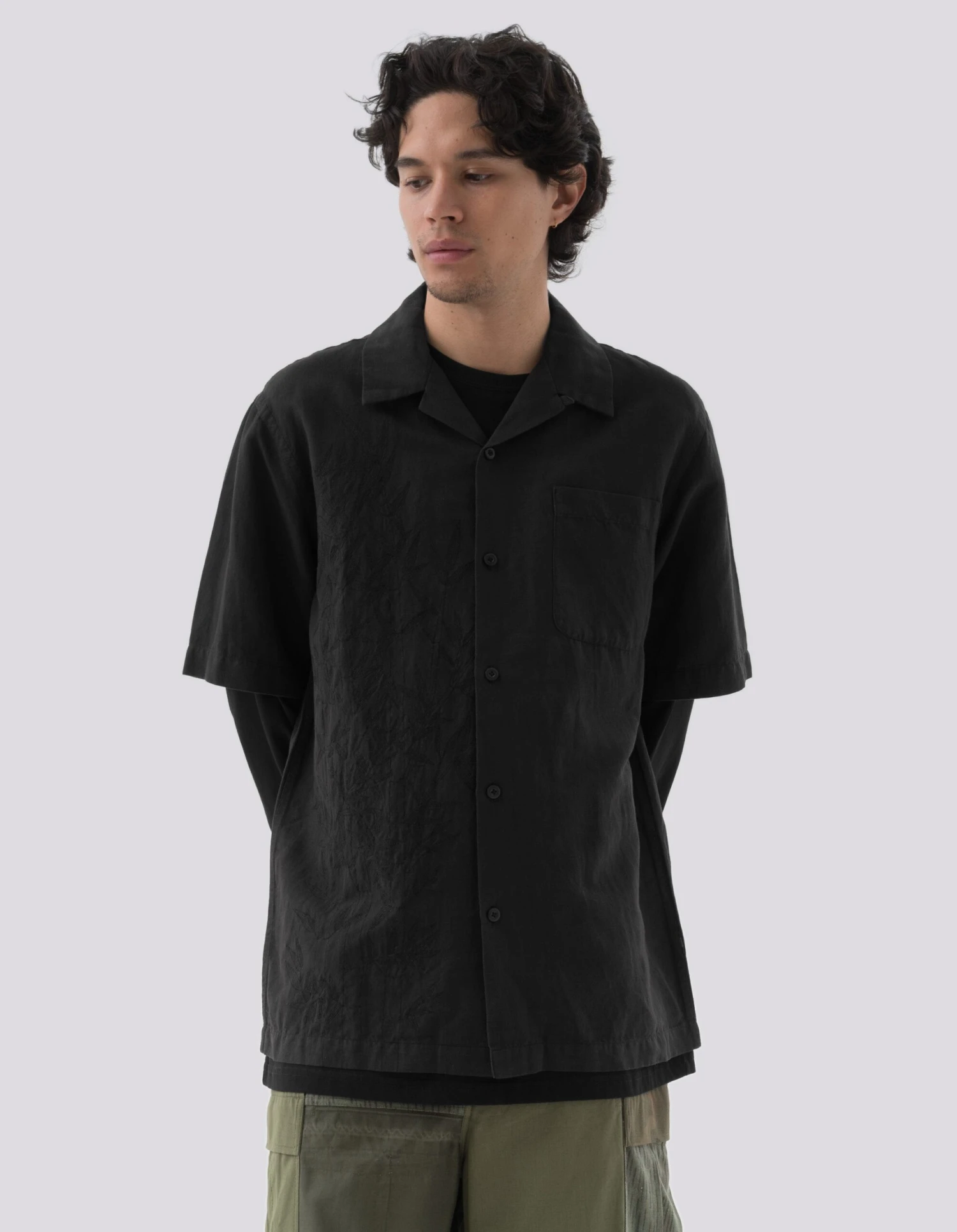 Maharishi 5078 Dragon Bamboo Hemp Shirt Black 2 Maharishi 5078 Dragon Bamboo Hemp Shirt Black - Image 2
