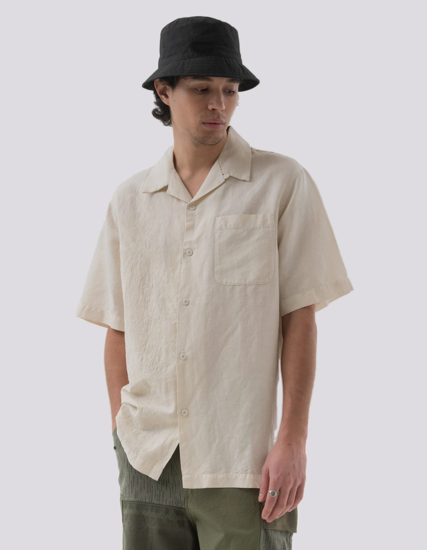 Maharishi 5078 Dragon Bamboo Hemp Shirt Ecru 2 Maharishi 5078 Dragon Bamboo Hemp Shirt Ecru - Image 2